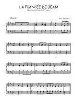 Téléchargez l'arrangement pour piano de la partition de Traditionnel-La-fiancee-de-Jean en PDF